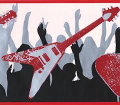 So, it can be easy to design a wallpaper for chinese cultural events with this. Red White Guitars People Dancing Black Grey White Wallpaper Border For Teens Roll 15 X 9 Buy Online In Bahamas At Bahamas Desertcart Com Productid 94555341