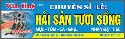 Biển QC Hải sản tươi sống Văn Huệ file corel | Download file corel thiết kế  đồ họa vector VIP