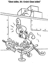 Clean Tables Mr Krabs Say Squidward In Krusty Krab Coloring Page Color Luna Coloring Pages Mr Krabs Squidward