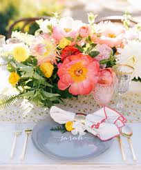 The gorgeous bundle of peonies, garden roses and billy balls was breathtaking. Colorful Running Inspired Wedding Laurel Wes Part 2 Green Wedding Shoes