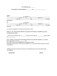 Actul adiţional la contractul de muncă reprezintă un document care se încheie în momentul apariţiei unei modificări la unul dintre elementele obligatorii. Act Aditional Contract Inchiriere 2018