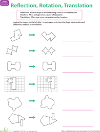 Reflection Rotation Translation Worksheet Education Com Reflection Math Geometry Worksheets Transformations Math