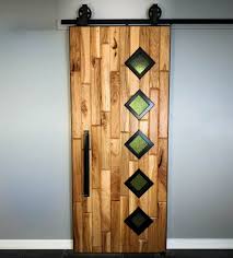 Mid Century Modern Sliding Barn Door Modern Barn Door Etsy Modern Sliding Barn Door Modern Barn Door Stained Glass Door