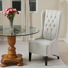 Anderson Light Beige Tufted High Back Fabric Dining Chair 817056017995 Ebay Dining Chairs Fabric Dining Chairs Wingback Dining Chair