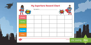 Free Superhero Sticker Stamp Reward Chart Superhero