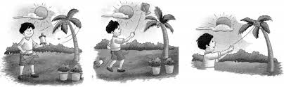 A butterfly is near the flowers. Picture Story Writing For Class 3 Cbse Format Topics Examples Samples