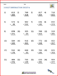 Recommended for 3rd grade, 4th grade, and 5th grade students. 3 Digit Subtraction Worksheets