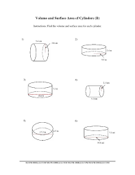 Worksheet 1 worksheet 2 worksheet 3. Volume And Surface Area Of Cylinders Bb Measurement Worksheet Area Worksheets Volume Worksheets Volume Math