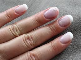 Gelnagel French Weiss Glitzer Nagel Weiss Gelnagel French Nagel Kunst