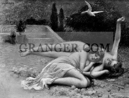 Image of Bilitis, Painting By Adolphe Faugeron Evoking The Chansons De  Bilitis By Pierre Louÿs (1870-1925), French Writer. 1913 Art Salon. Full  Credit: Neurdein / Roger-Viollet / Granger -- All Rights Reserved.