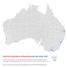 Australia Is A Very Empty Place Half The Population Live In The Red Areas The Other Half Live In The Blue Areas And The Areas In Silver Are Totally Uninhabit Map