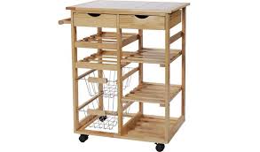 Bizroma rolling kitchen island kitchen cart with wheels, butcher block island with solid wood top, kitchen storage cabinets with towel rack, open shelves, doors and drawers, espresso. Buy Argos Home Pine Tile Top Kitchen Trolley Kitchen Trolleys Argos