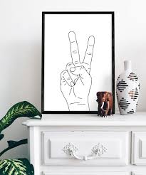 Black And White Peace Sign Fingers Peace Sign Printable Wall Art Peace Fingers Hand Gesture Print Peace Hand Line Drawing Print Peace Sign Print Peace Sign Wall Art Printable Wall Art Embroidery Wall Art