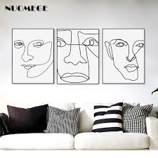 The living room can also be a place for family members to spend the day. Abstract Line Portrait Canvas Painting Simple Wall Art For Living Room Decoration Picture Wall Canvas Postres Home Decor Painting Calligraphy Aliexpress