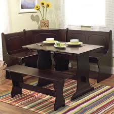Amish corner breakfast nooks in solid wood, dining nooks with storage and dinettes. 3 Pc Espresso Wooden Breakfast Nook Dining Set Corner Booth Bench Kitchen Table Ebay