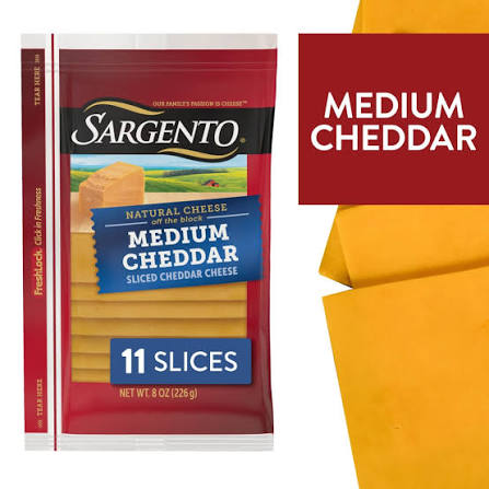 Sargento® Medium Cheddar Sliced Cheese, 11 Slices / 8 oz - Metro Market