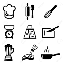 Give quick access to a great range of kitchen symbols including closets, gas stoves, ovens, sinks, fridges, tables, chairs, cookers, plates, and more. Cooking Icons Royalty Free Cliparts Vectors And Stock Illustration Image 47121144