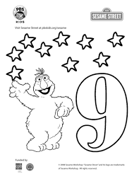 Simply do online coloring for cookie monster and elmo coloring pages directly from your gadget, support for ipad, android tab or using our web feature. The Number 9 Coloring Page Kids Coloring Pbs Kids For Parents