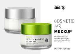 Glass Cosmetic Jar Mockup