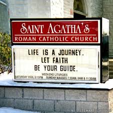 Church Sign for Saint Agatha's Roman Catholic Church PA