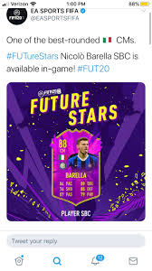 Nicolo barella fifa 20 is a new future stars squad building challenge added to to fifa ultimate team on sunday. Fs Barella Fifa