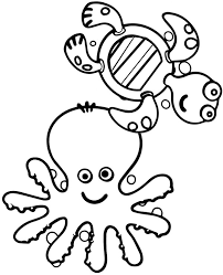 They will match the color of the octopus body with the correct colored pipe cleaner and twist the edge around the leg. Octopus Tortoise Printable Coloring Page For Kids