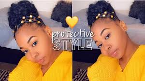 Section your hair centrally and twist it. How To Spiced Up Faux High Bun On Natural Hair Rubber Band Hairstyle Easy Protective Style Youtube