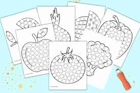 These alphabet coloring sheets will help little ones identify uppercase and lowercase versions of each letter. Fruit And Vegetable Dab It Dot Marker Pages The Artisan Life