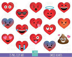 Hearts Emoji Clipart Set Includes 15 Cute Graphics Personal And Small Commercial Use This Clip Art Pack Is Perfect For Scrapbooking Paper Crafts Card Design