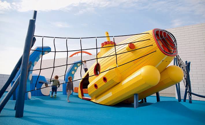 The designers having fun with playgrounds