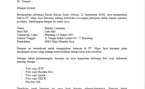 Contoh surat lamaran kerja via email. Contoh Surat Lamaran Kerja Operator Produksi Via Email Cute766