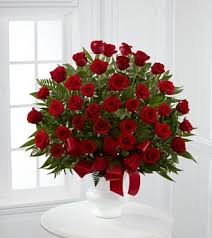 Ftd Soul S Splendor Arrangement Blooms Today Rose Floral Arrangements Funeral Flower Arrangements Red Rose Arrangements