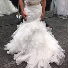 Organza Mermaid Wedding Dress With Ruffled Skirt David S Bridal In 2020 Perfect Wedding Dress Wedding Dresses Mermaid Wedding Dress