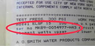 How Can I Tell The Age Of An A O Smith Water Heater From