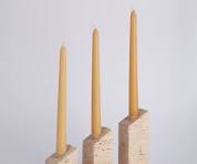 Juego de candelabros de travertino beige / Candelabro único ...