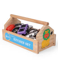 One, two pans, utensils and pot glove, the ideal complement to any children's play kitchen designed. Little Genius Steel Kitchen Set With Wooden Container Color May Vary Online India Buy Pretend Play Toys For 3 8 Years At Firstcry Com 75095