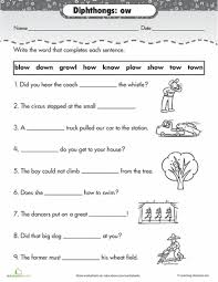 Worksheets Practice Reading Vowel Diphthongs Ow Diphthongs Phonics Reading Phonics Worksheets