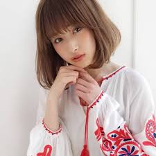 パーマ デート ニュアンス ベビーバング ヘアスタイルや髪型の写真 画像 ヘアスタイリング ボブ 前髪 おしゃれ