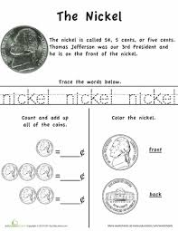 Learn The Coins The Nickel Worksheet Education Com Money Math Kindergarten Money Worksheets Money Worksheets