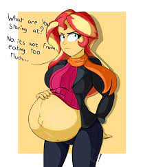 Sunset Shimmer Pregnant (by DiamondGreenAnimat0) by PacificSide18 
