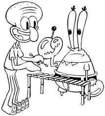 Spongebob and squidward running coloring pagecc63. Squidwards House Coloring Pages Coloring Pages For Kids Cartoon Coloring Pages Coloring Pages