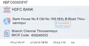 Credit card bill payment using hdfc credit card ifsc code. Hdfc Chennai Thiruvanmiyur Branch Ifsc Code Chennai Tamil Nadu