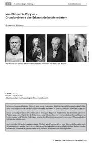 Grundprobleme Der Erkenntnistheorie Erortern Von Platon Bis Popper Theorie Unterrichtseinheiten Ethik