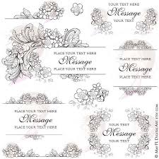 Black And White Orange Blossom Clip Art Diy Logo Business Branding Floral Borders Wedding Designs Clip Etsy In 2020 Digital Frame Floral Border Clip Art