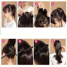 Hold the velcro strap and pull it under the ponytail. How To Install Lace Tie Ponytail Long Hair Styles Clip In Ponytail Human Hair Clip Ins