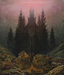 Cross and cathedral in the mountains Painting by Caspar David Friedrich