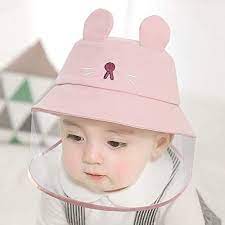 Mice Kids Baby Sun Protection Hat Removable Cover Windproof Dustproof Hat Full Face Protective Cap For Outdoor In 2021 Baby Sun Protection Sun Protection Hat Baby Kids