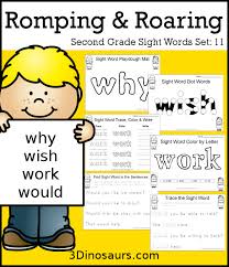 Maybe you would like to learn more about one of these? Romping Roaring Second Grade Sight Word Set 11 Why Wish Work Would 3 Dinosaurs