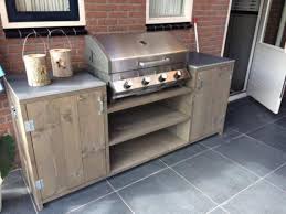 Barbecue Cupboard New Lumber Outdoor Kitchen Concrete Slab Concrete Countertops