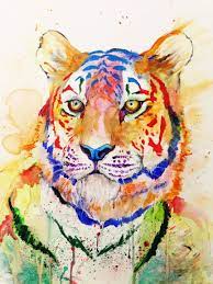 Http Www Reddit Com R Art Comments 157350 Color Safari Water Color Acrylic On Canvas 14x18 Tiger Painting Watercolor Tiger Tiger Art